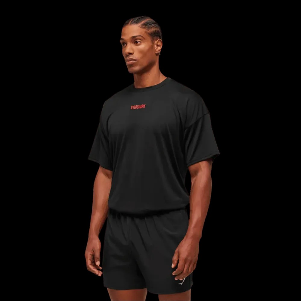 Gymshark Remember Why You Started T-Shirt Oversized Fit Black  - HypeFly India View 4