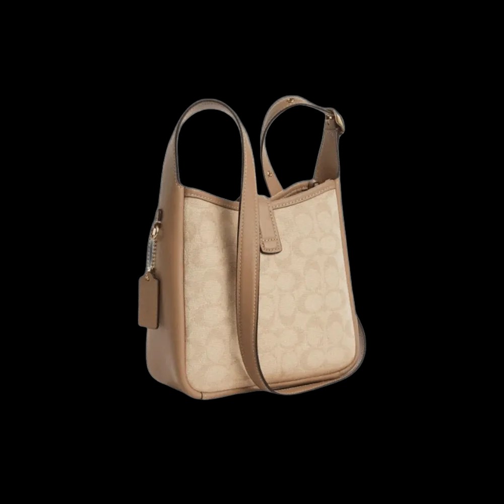 Coach Hadley Mini Crossbody Bag With Signature Canvas in Gold Dark Natural - HypeFly India View 2