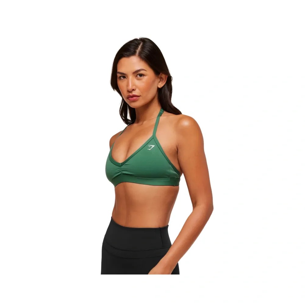 Gymshark Minimal Halterneck Sports Bra - Light Support Lift Green - HypeFly India View 5
