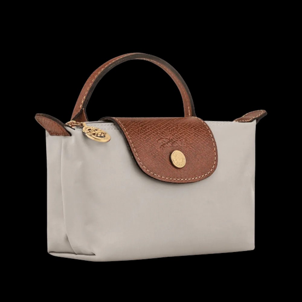 Longchamp Le Pliage Original Pouch with handle Pebble - Recycled canvas - HypeFly India View 4