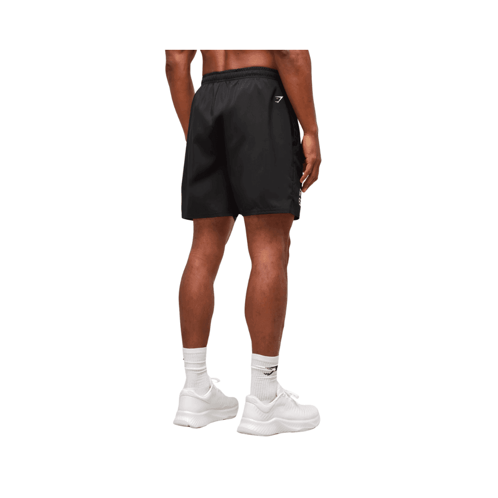 GymShark S&C Graphic 7" Shorts Black - HypeFly India View 2