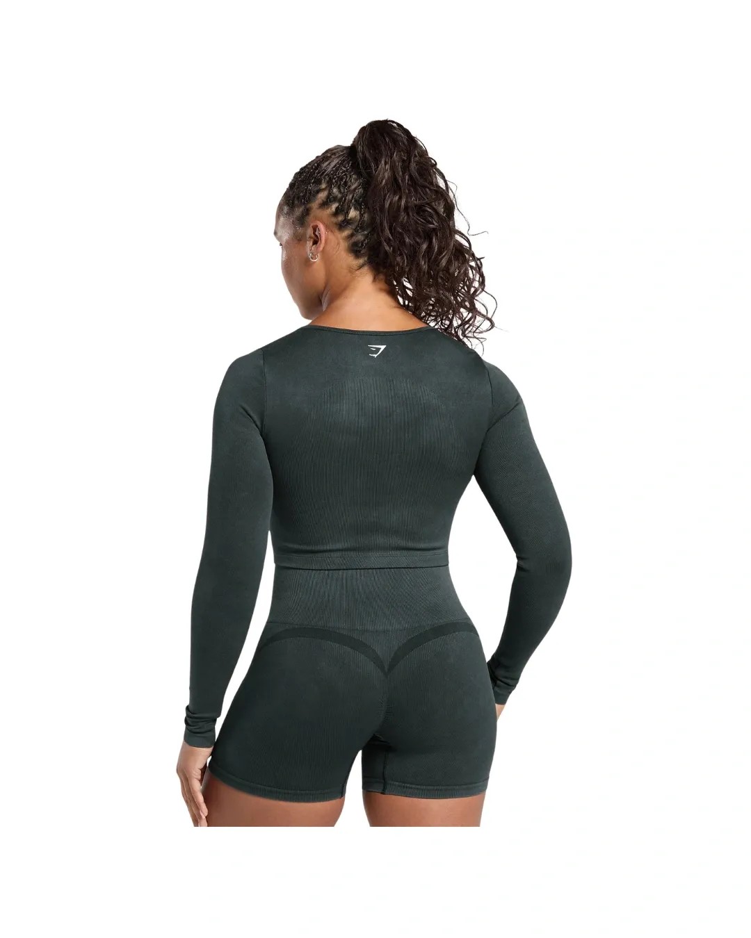 Gymshark Gains Seamless Washed Zip Up Jacket Black - HypeFly India View 2