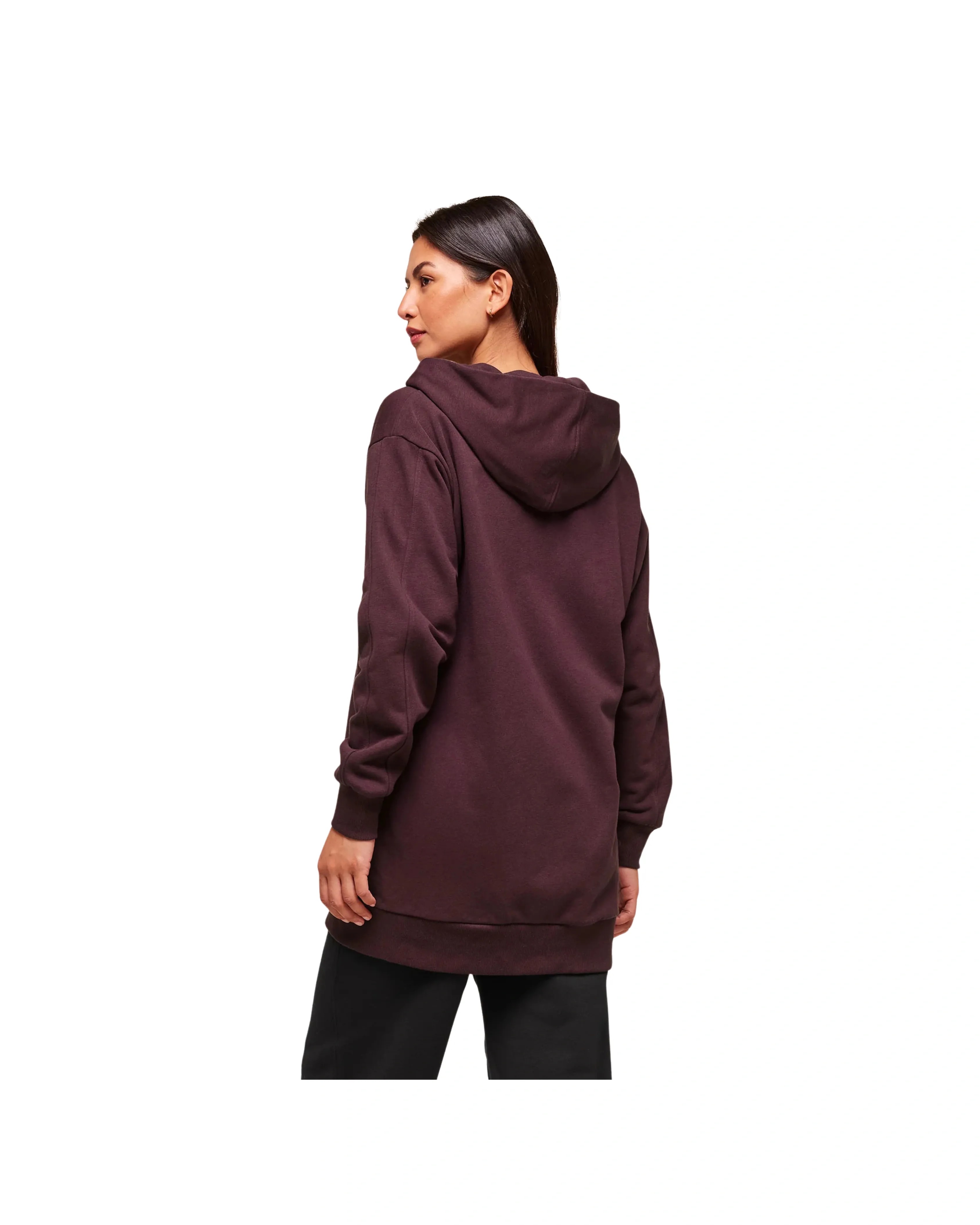Gymshark Covered Longline Zip Up Hoodie oversized fit Cherry Purple - HypeFly India View 2