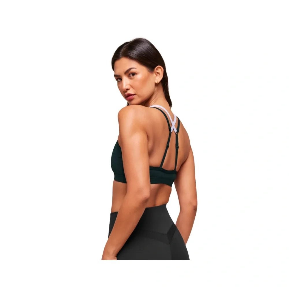 Gymshark Double Up Sports Bra - Medium Support Deep Petrol Blue/Smoke Blue - HypeFly India View 5