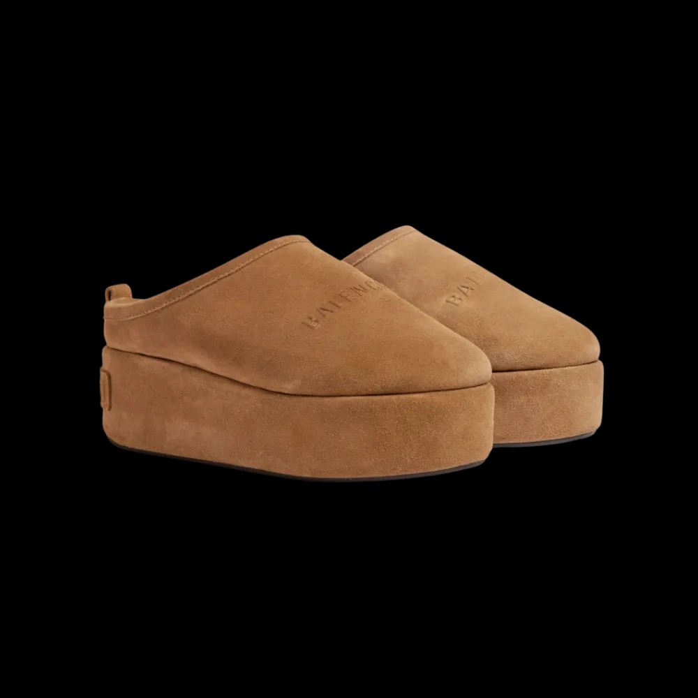 Balenciaga Alaska Soft Platform Mule In Brown - HypeFly India View 5