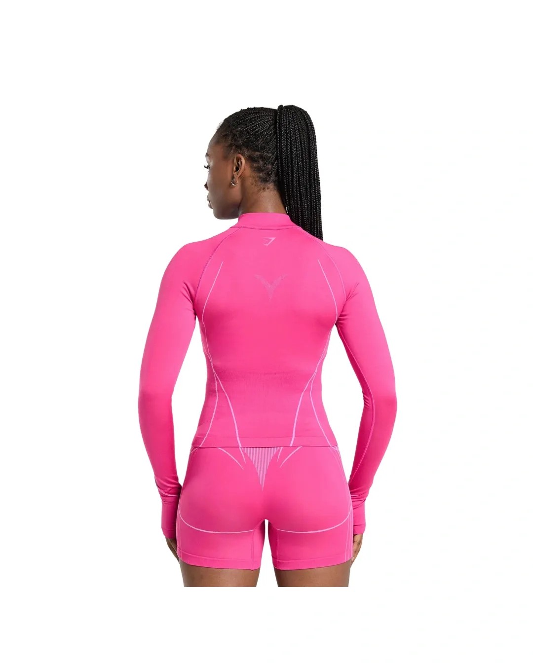 Gymshark Apex Seamless 1/4 Zip Pullover Sour Pink - HypeFly India View 2