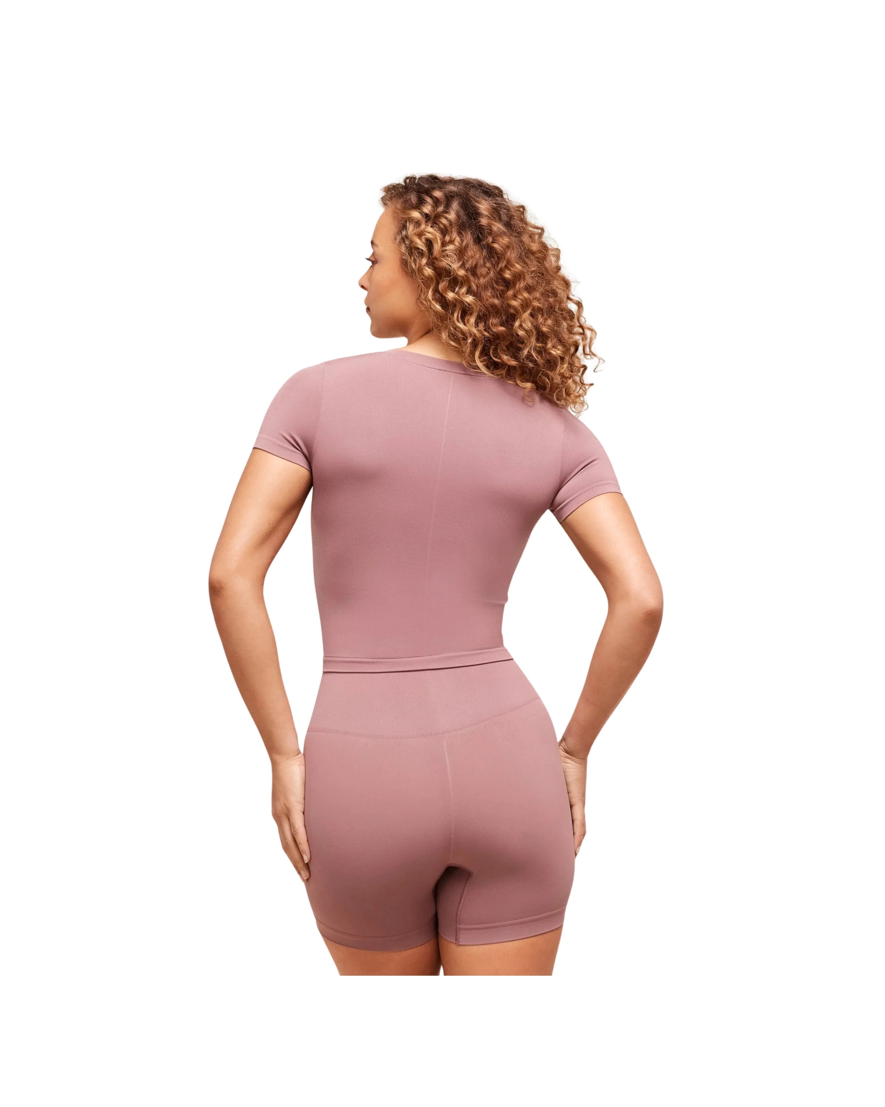 Gymshark Soft Sculpt Midi T-Shirt Calm Pink - HypeFly India View 2