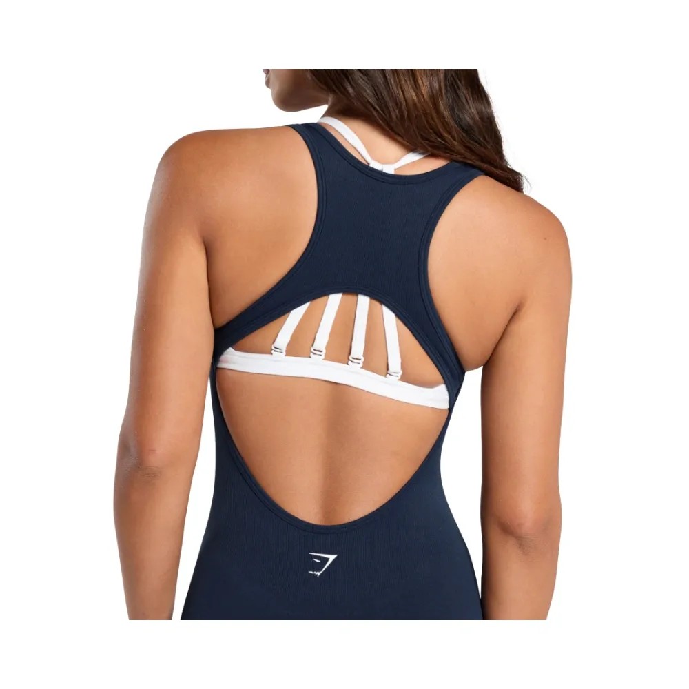 Gymshark Everyday Seamless All in One Bodysuit Navy - HypeFly India View 4