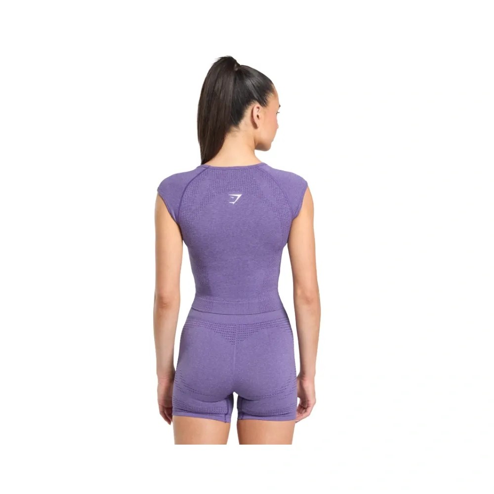 Gymshark Vital Scoop Neck Top Functional Purple Marl - HypeFly India View 2