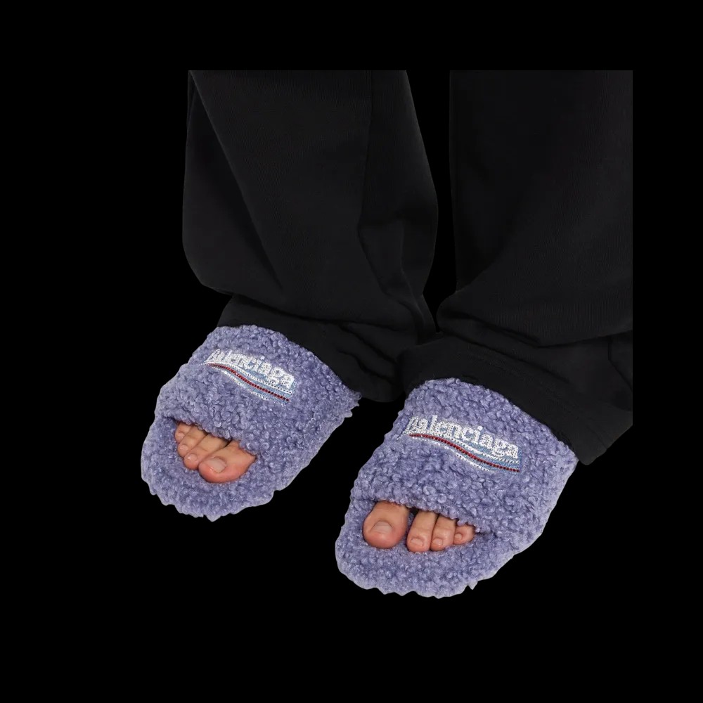Balenciaga Furry Open Mule In Hortensia - HypeFly India View 5