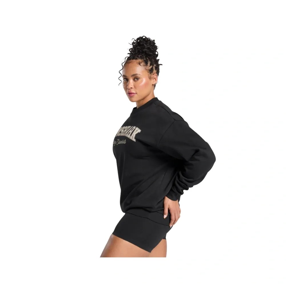 Gymshark Lifting Essentials Graphic Brushed Oversized Sweatshirt Black - HypeFly India View 4