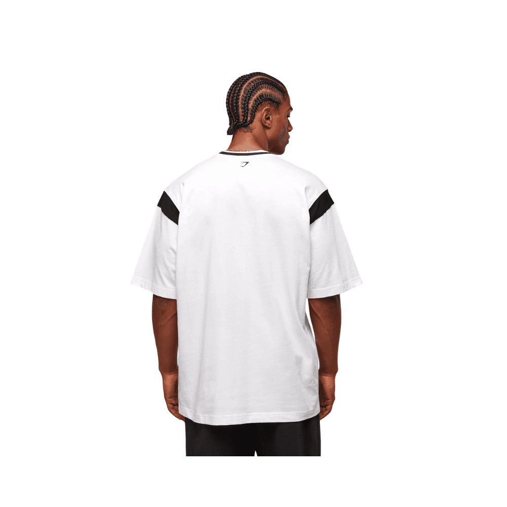GymShark GSLC Oversized T-Shirt White/Black - HypeFly India View 2