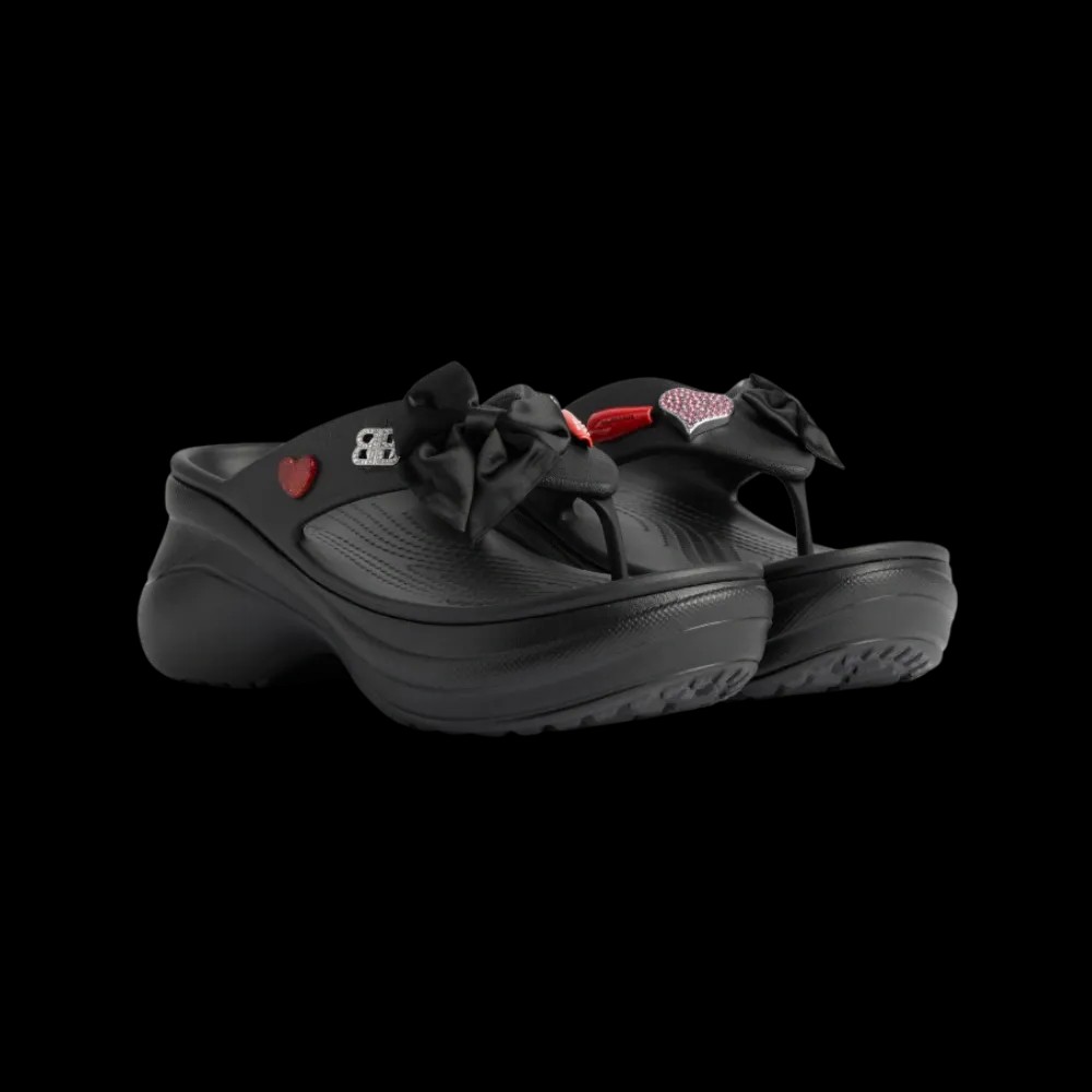 Balenciaga Crocs Thong Jibbitz In Black - HypeFly India View 5