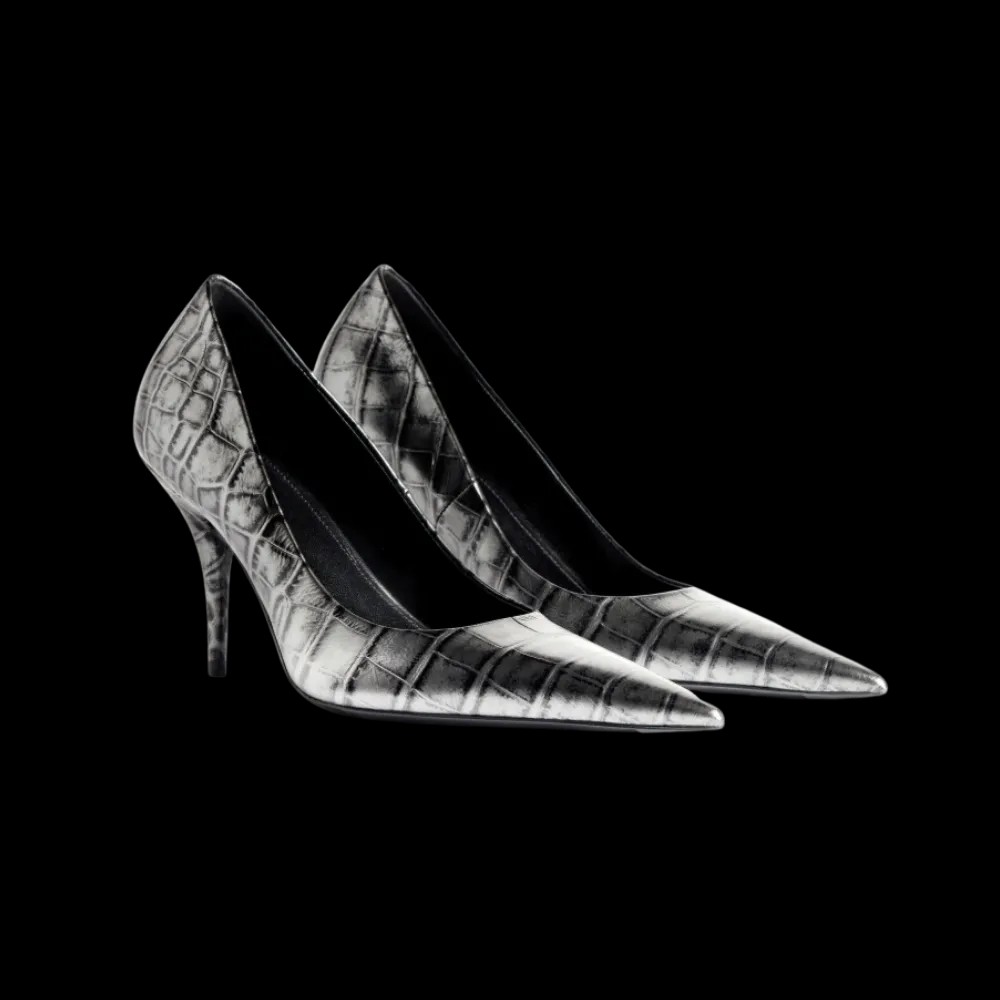 Balenciaga Avenue Pump In Gun Metal - HypeFly India View 5