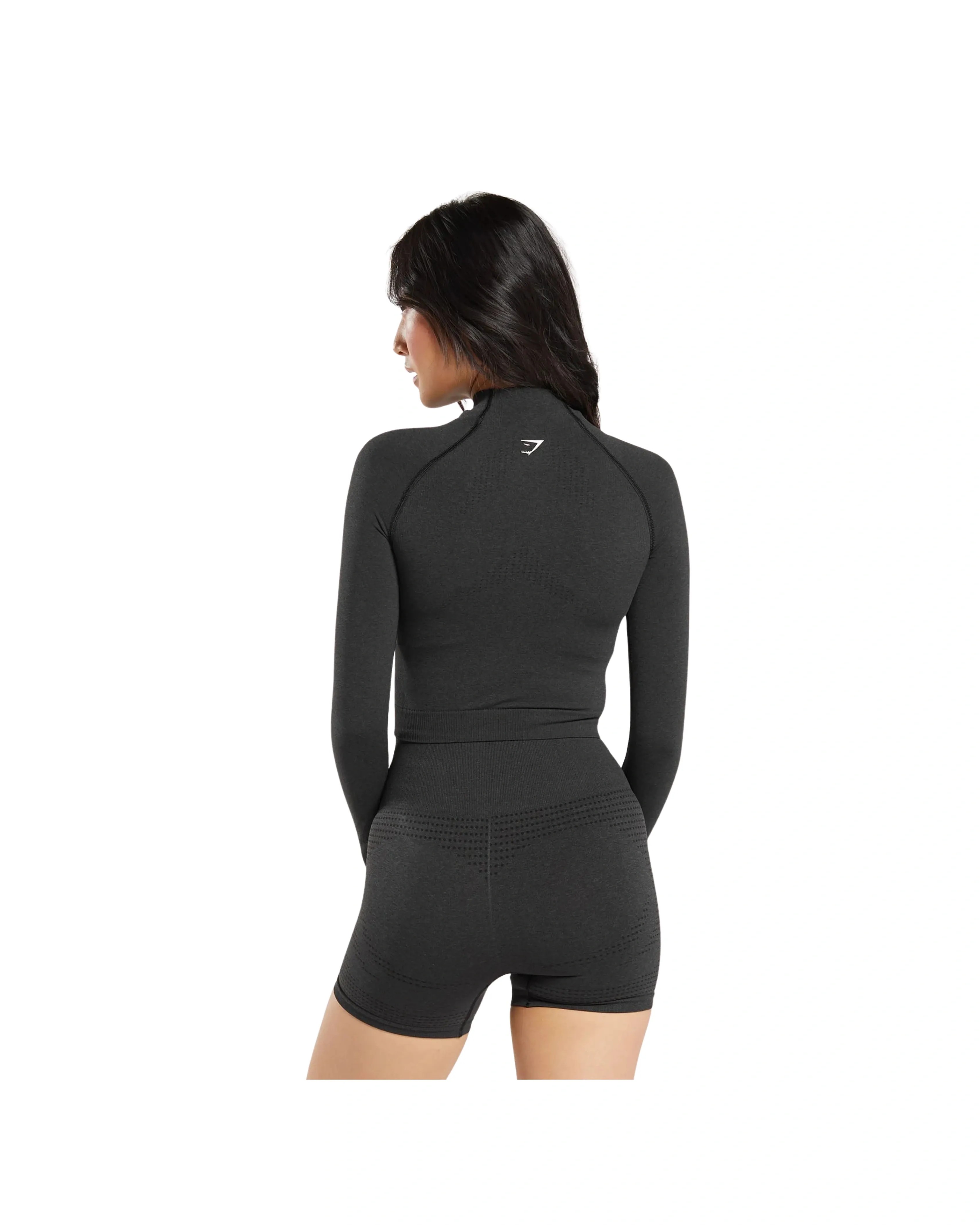 Gymshark Vital Midi Zip Up Jacket Black Marl - HypeFly India View 2