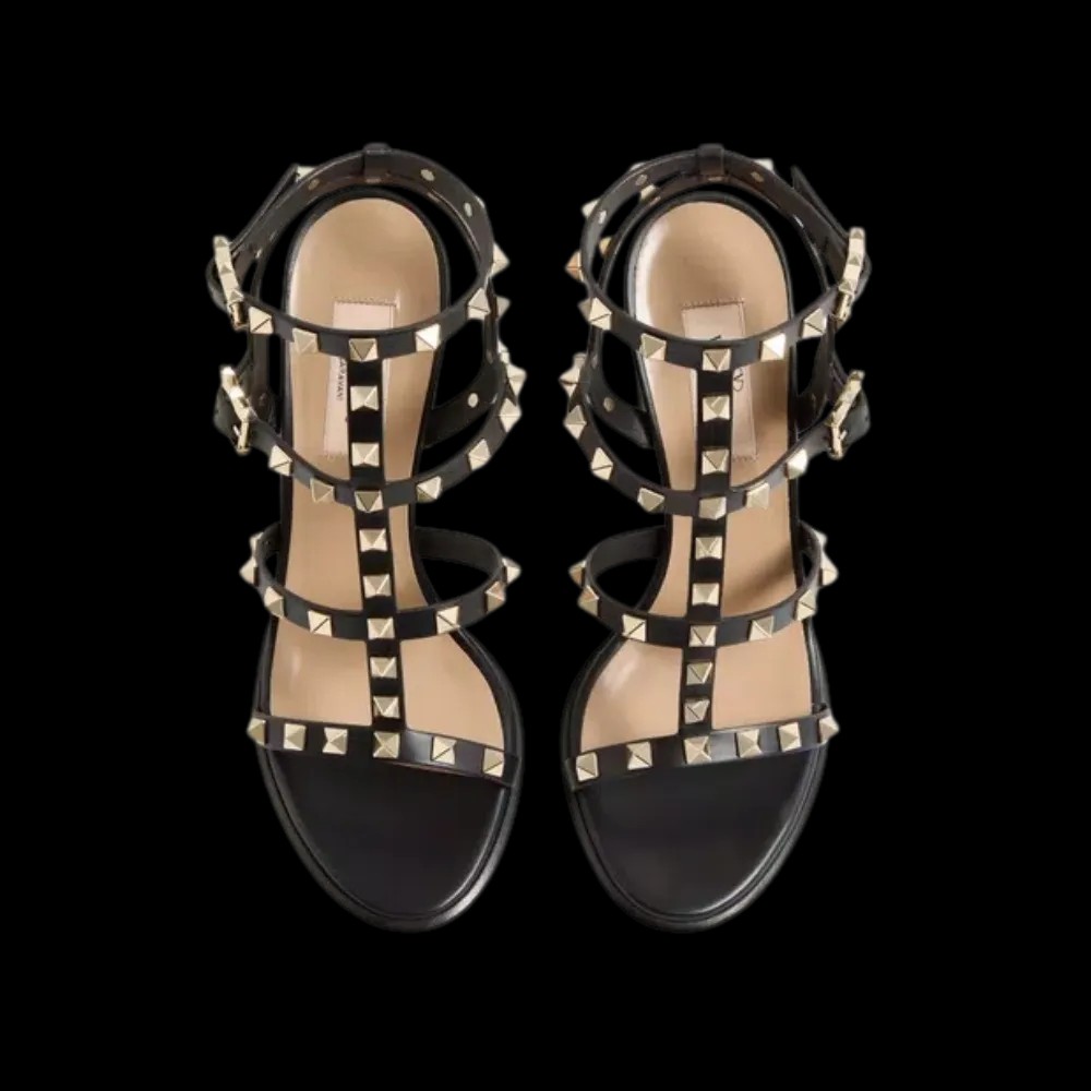 Valentino Rockstud Ankle Strap Sandal 90mm Black - HypeFly India View 2