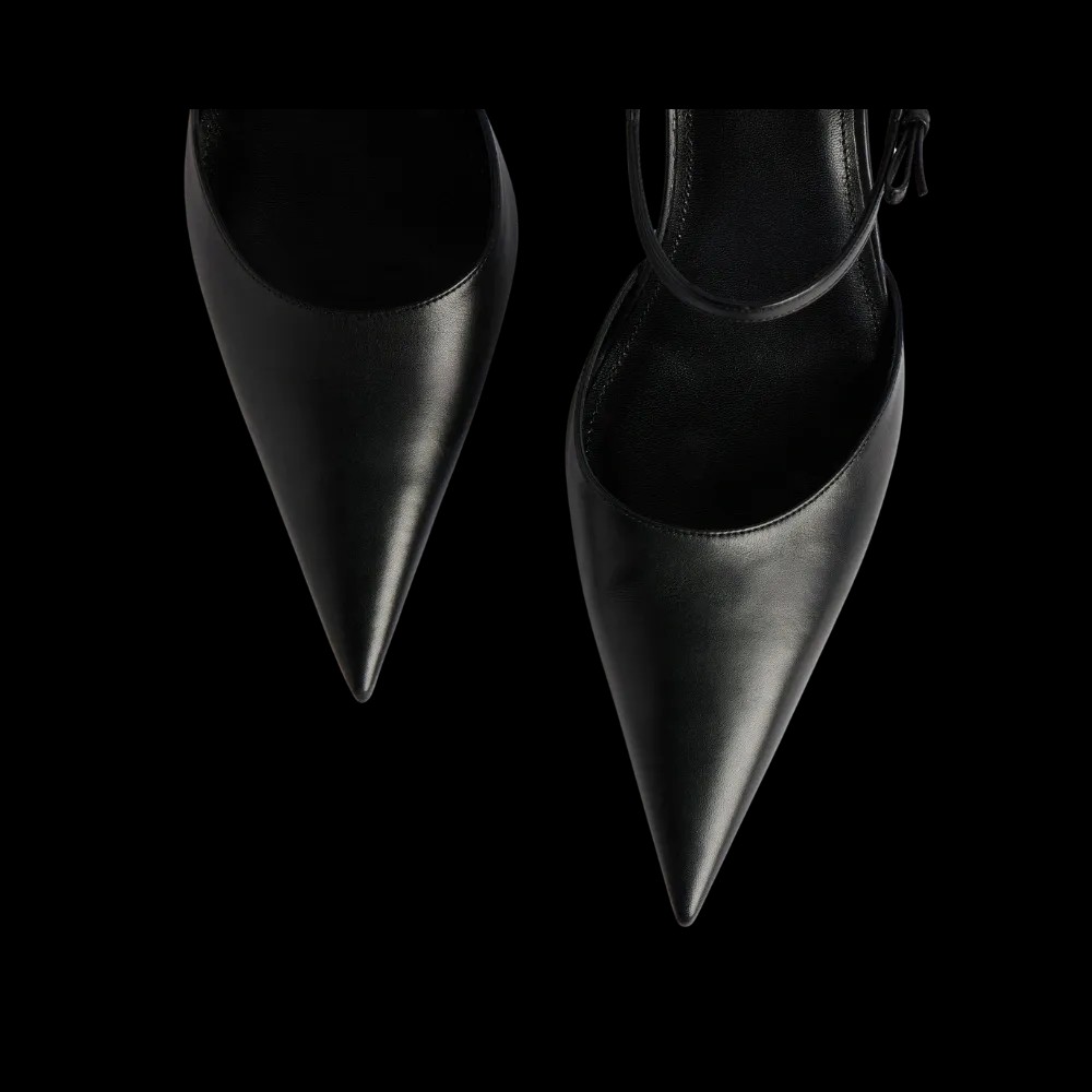 Balenciaga Avenue Bow Slingback In Black - HypeFly India View 2