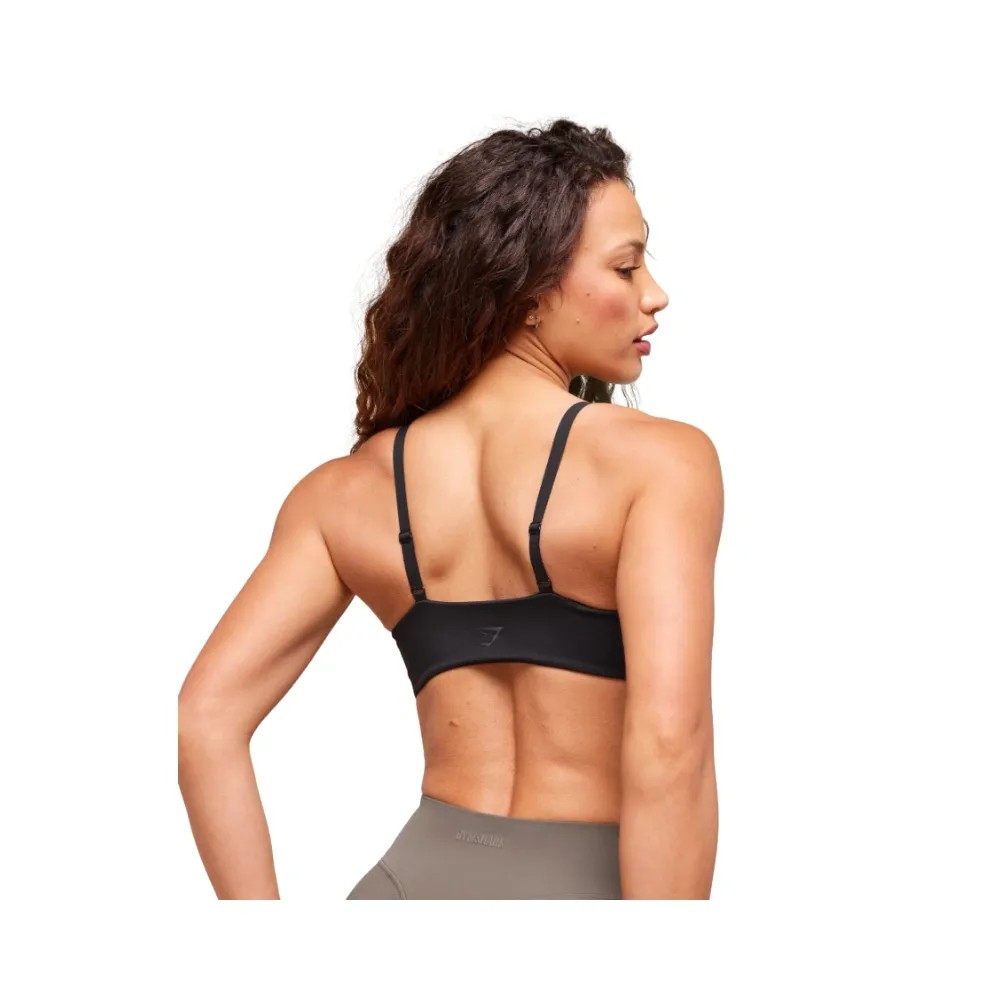 Gymshark Twist Front Bralette - Light Support Black - HypeFly India View 2
