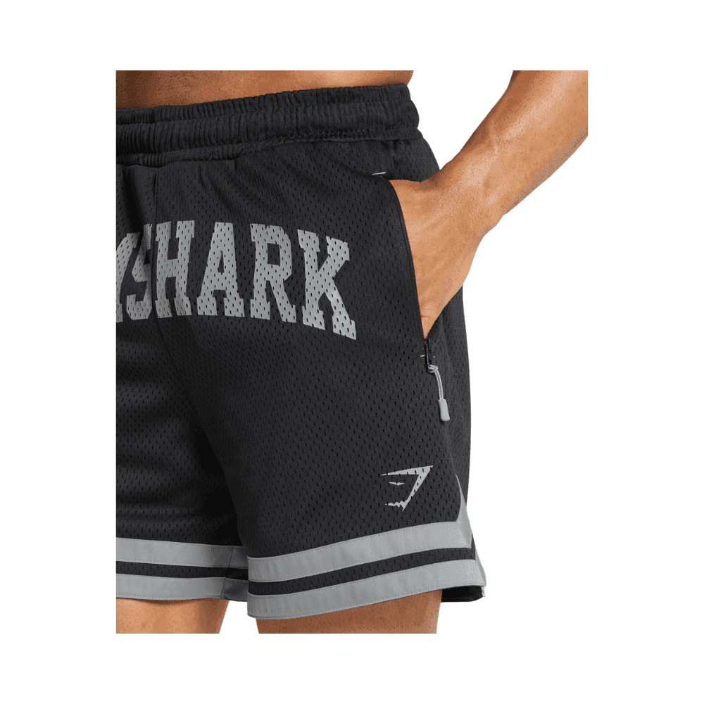 GymShark Varsity Mesh Shorts Black - HypeFly India View 3