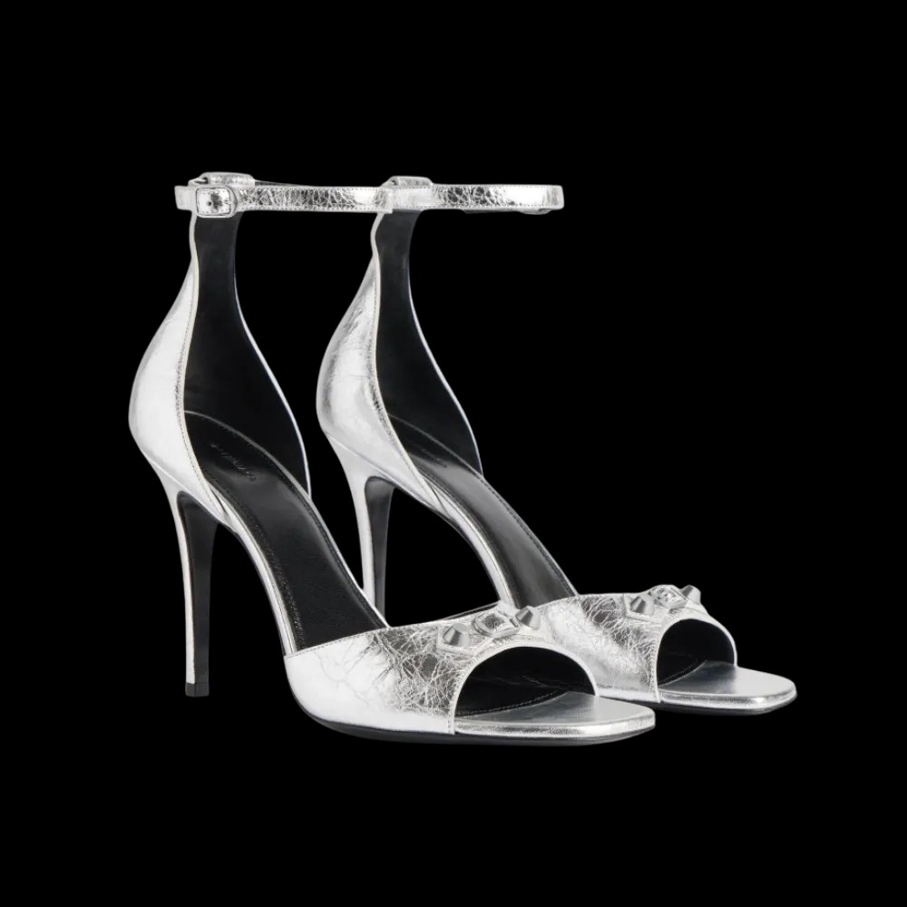 Balenciaga City Uptown Sandal In Silver - HypeFly India View 5