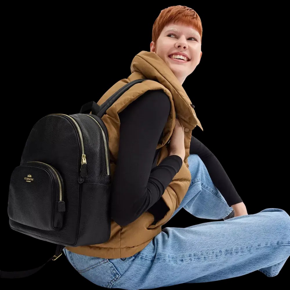 Coach Court Backpack Pebbled Leather Black - HypeFly India View 4