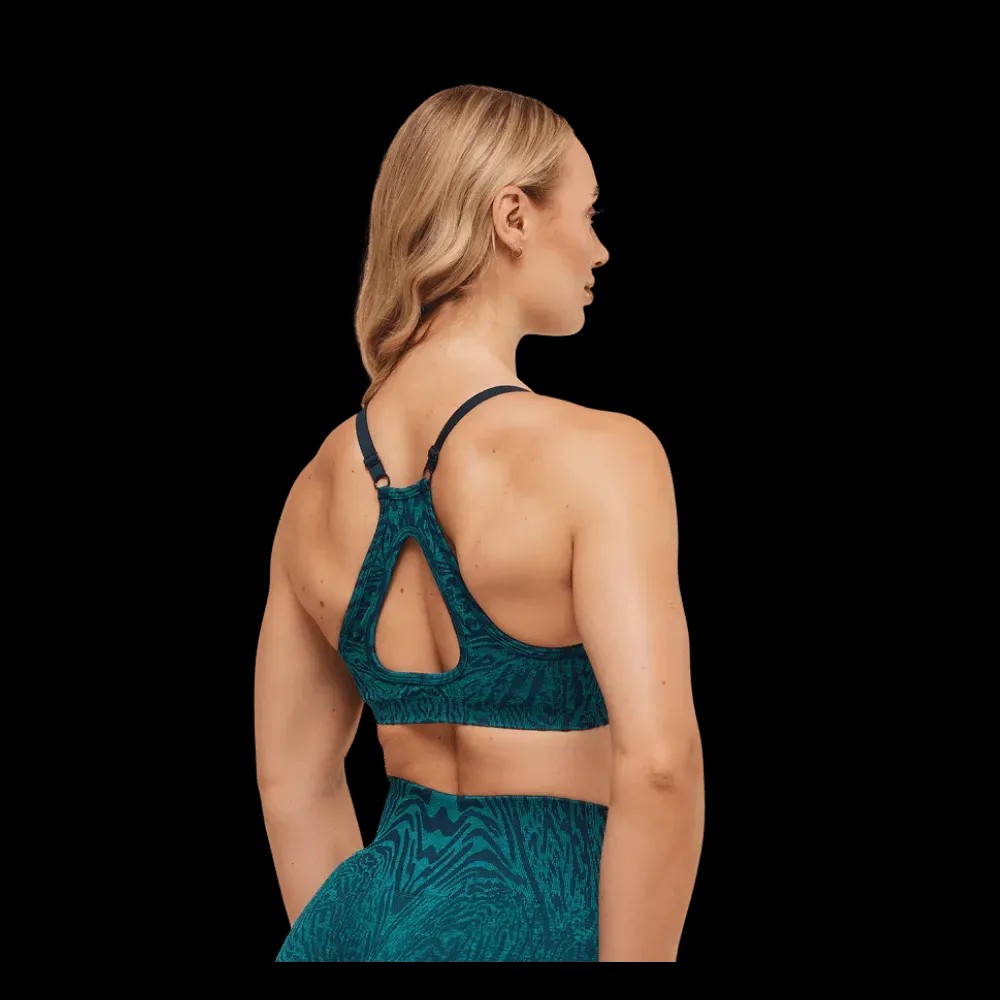Gymshark Adapt Animal Seamless Sports Bra Navy/Brand Blue - HypeFly India View 2