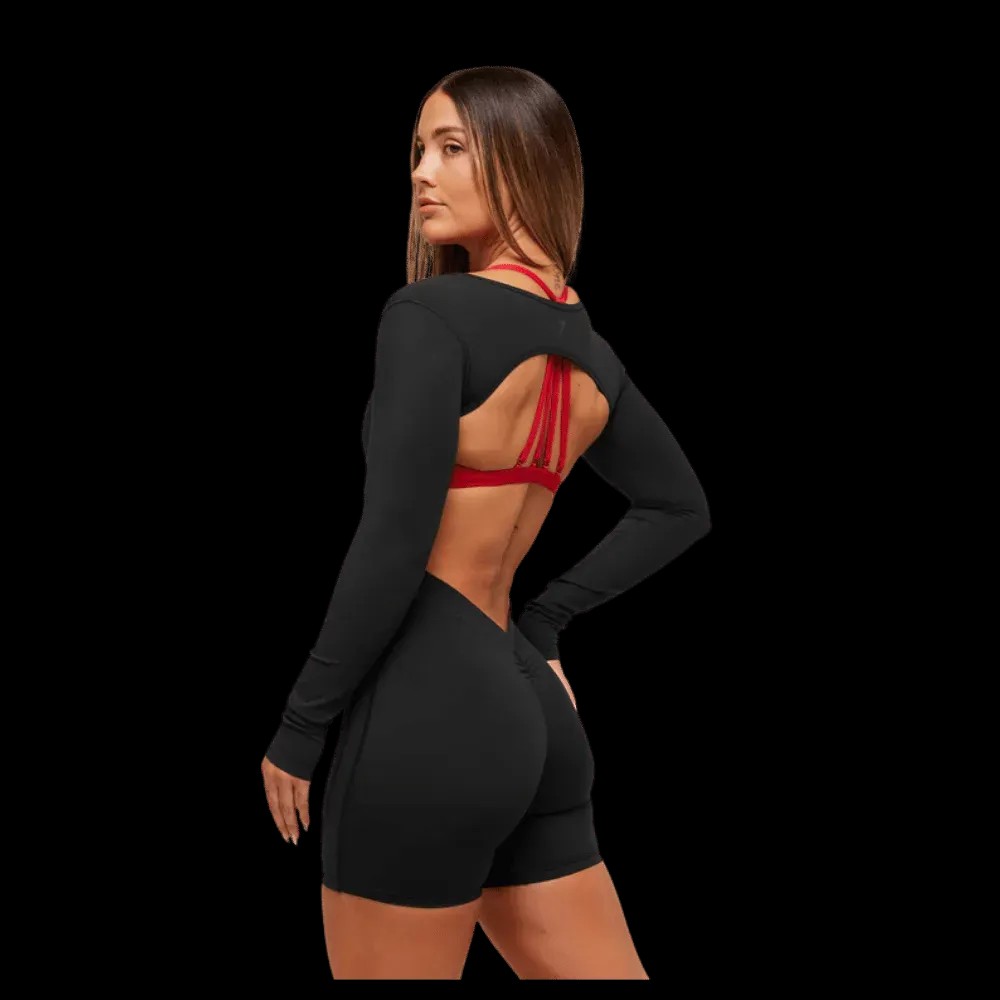 Gymshark Lifting Dipped Waistband All-In-One Black - HypeFly India View 3