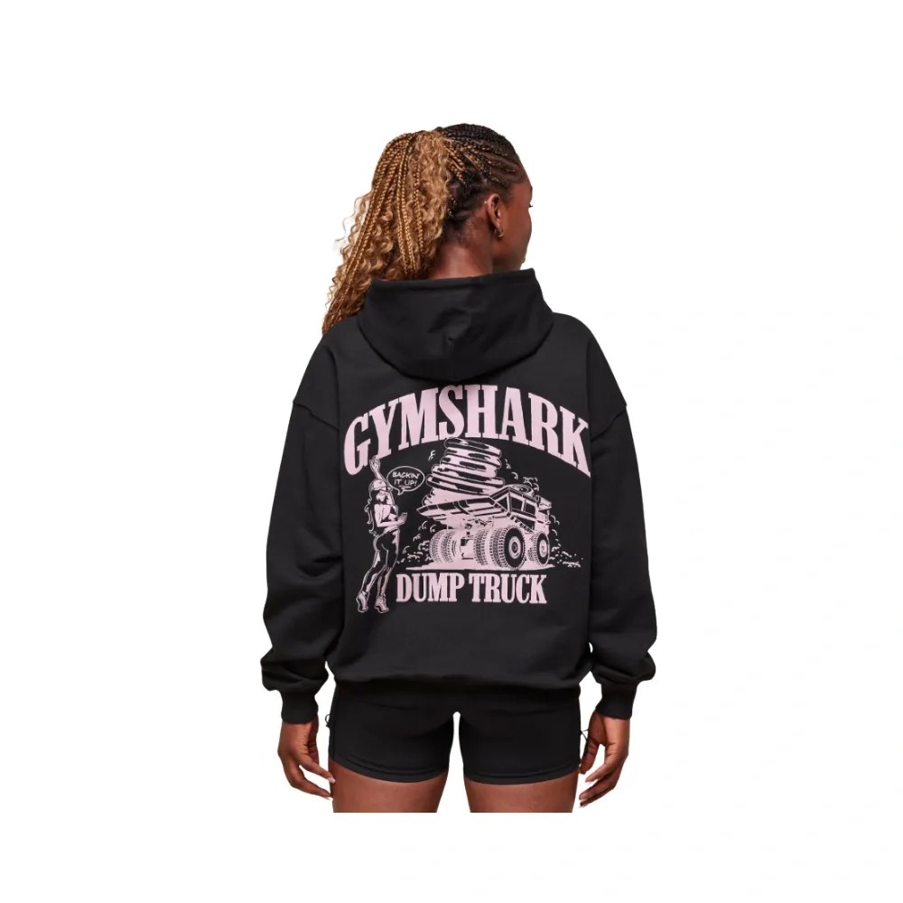 Gymshark Dump Truck Graphic Hoodie Black - HypeFly India View 1