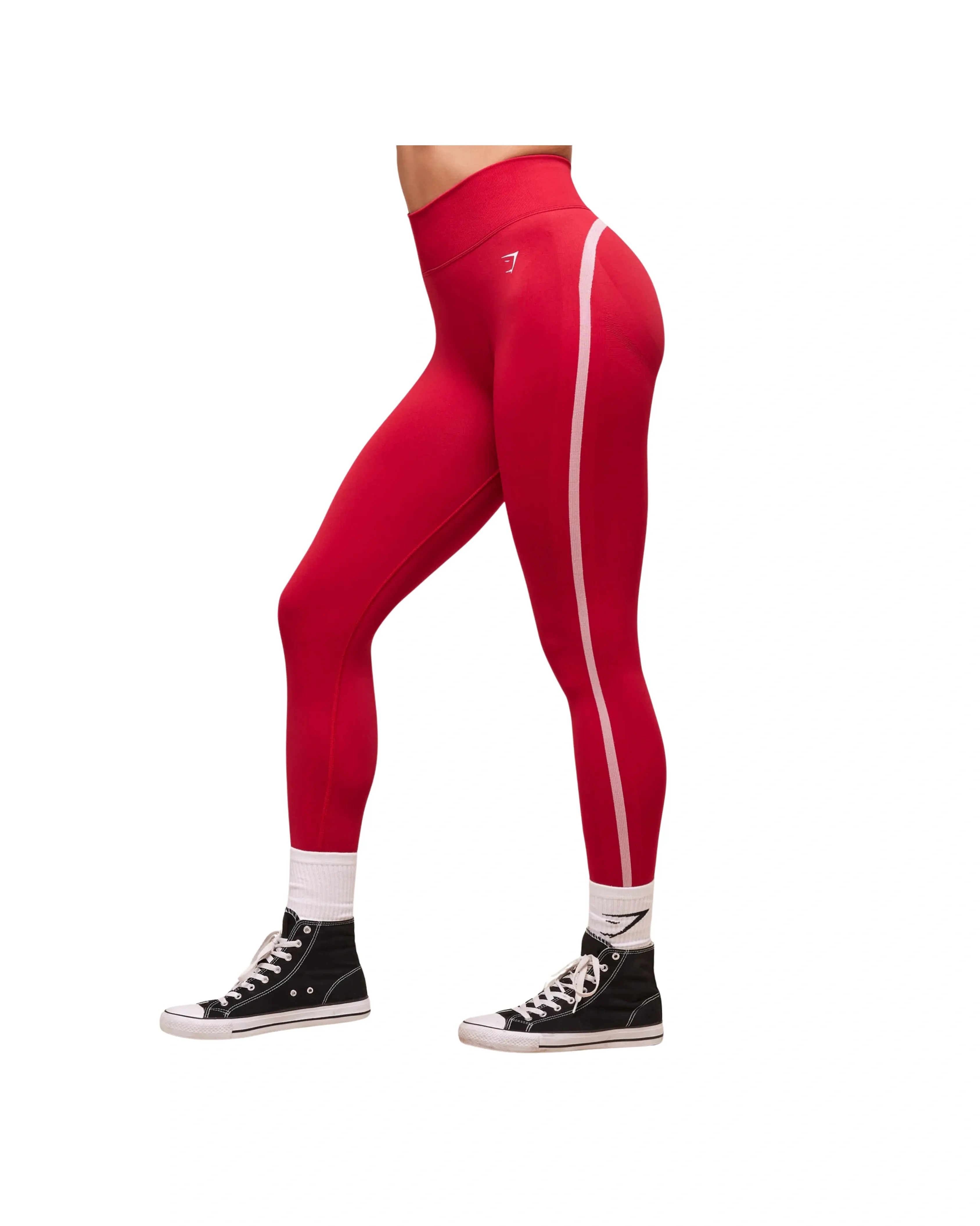 Gymshark Lift Varsity Seamless Leggings Carmine Red - HypeFly India View 2