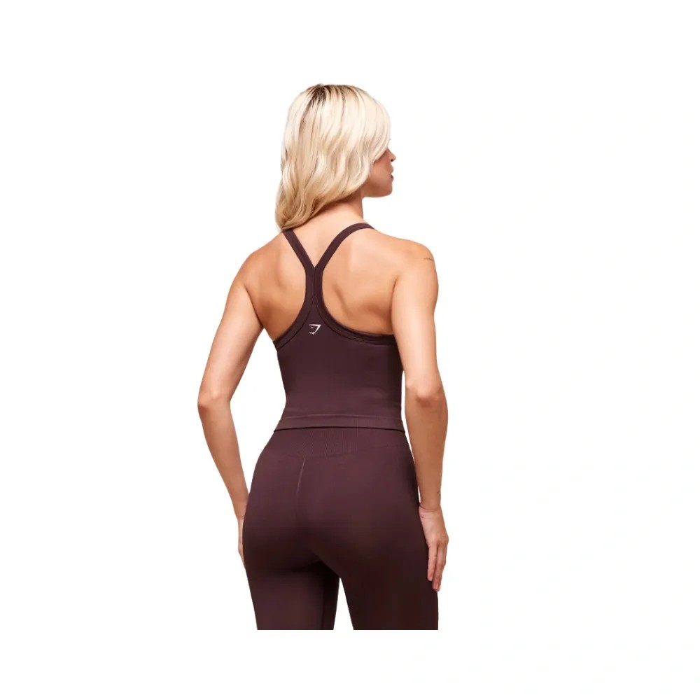 Gymshark Everyday Seamless Ribbed Midi Top Cherry Purple - HypeFly India View 2