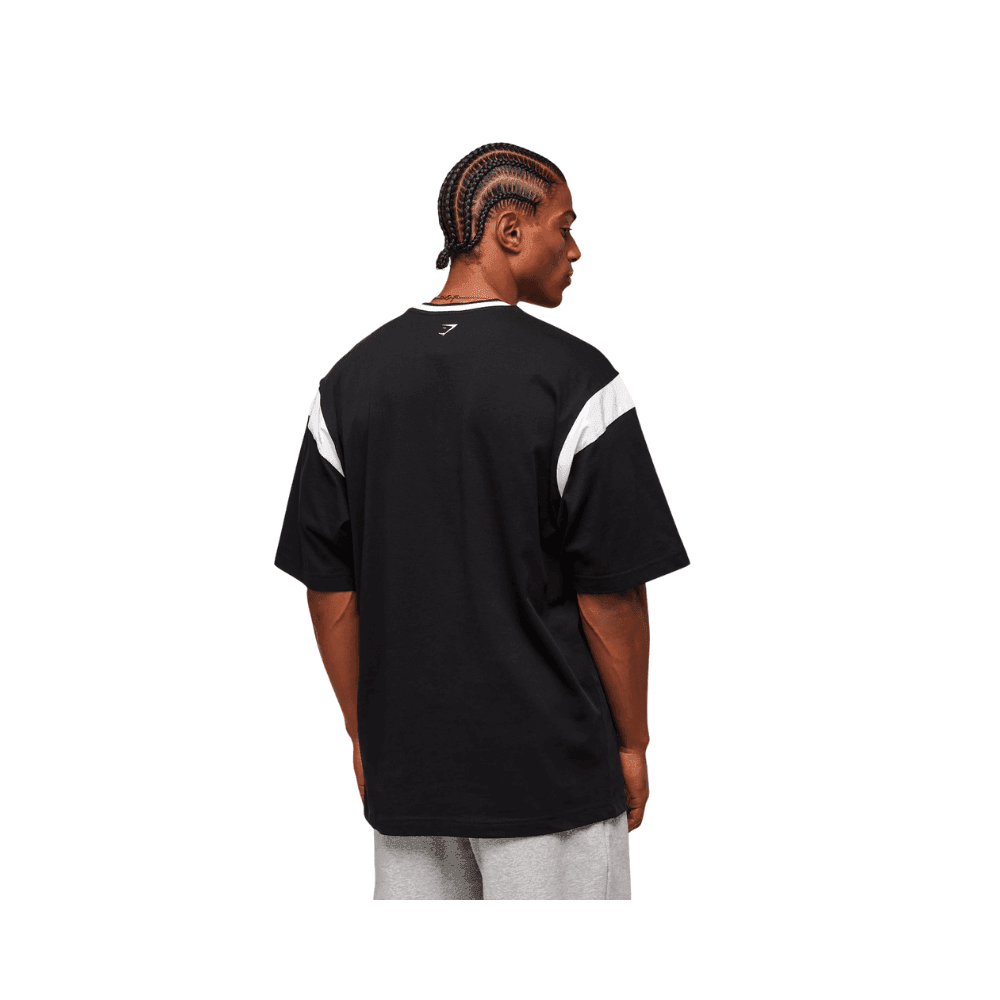 GymShark GSLC Oversized T-Shirt Black/White - HypeFly India View 3