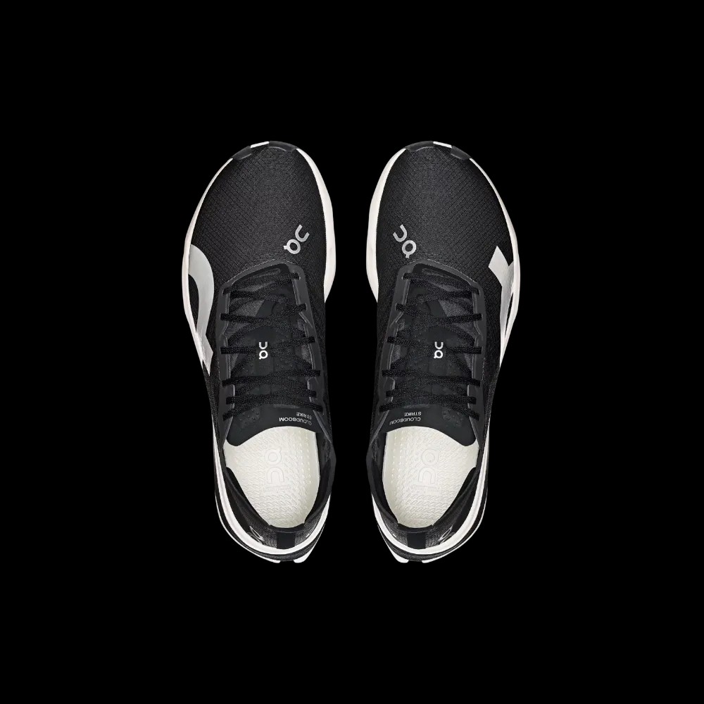 On Running Cloudboom Strike Black White - HypeFly India View 4