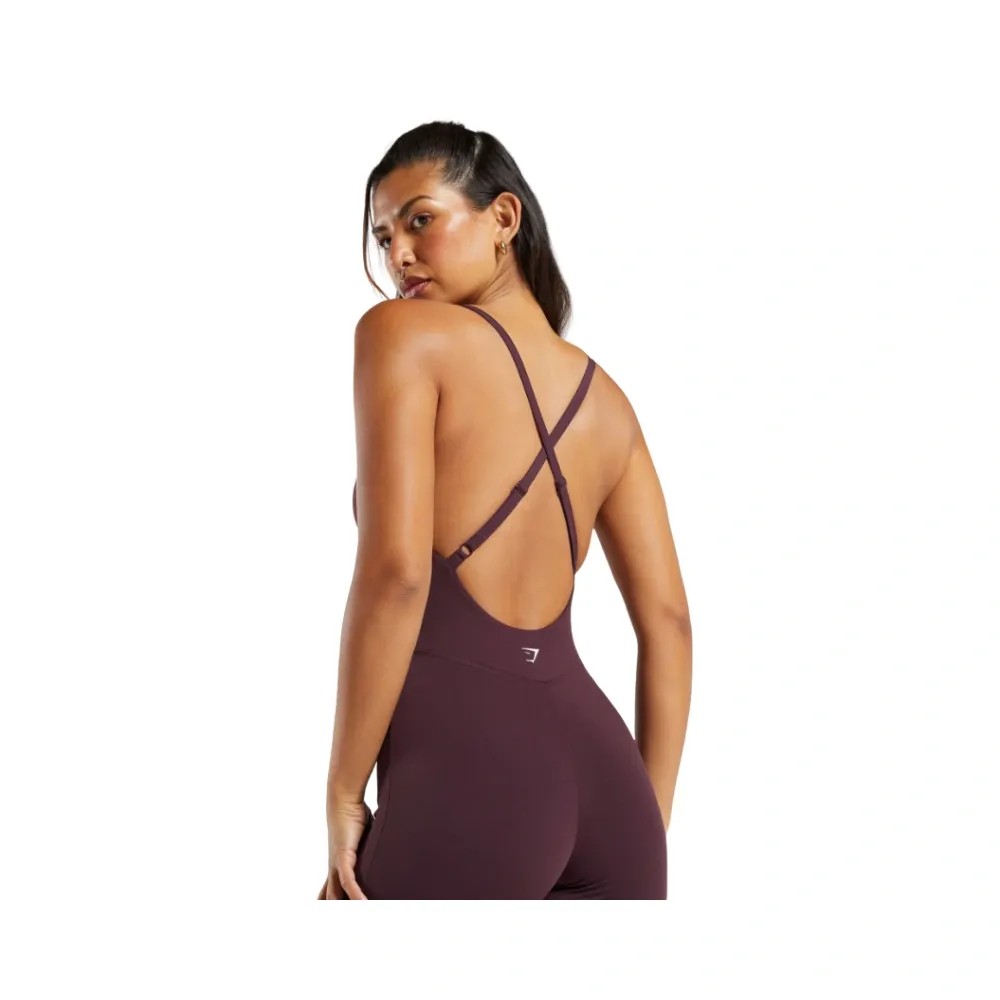 Gymshark Strappy All In One Bodysuit Depth Purple - HypeFly India View 2