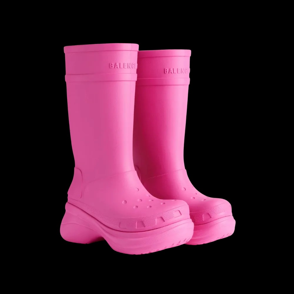 Balenciaga Crocs Boot In Bright Pink - HypeFly India View 5