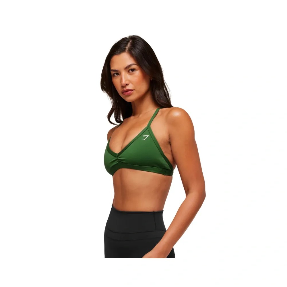 Gymshark Minimal Sports Bra- Light Support Athletic Green - HypeFly India View 4