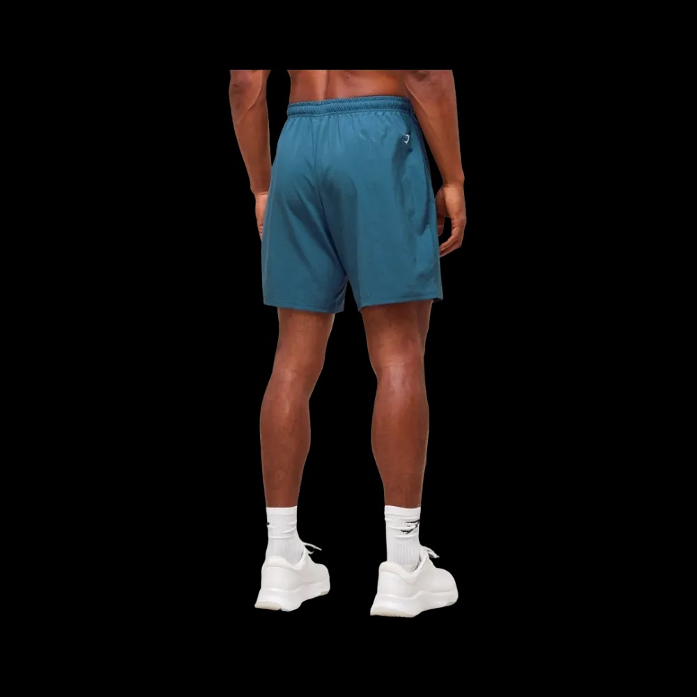GymShark S&C Graphic 7" Shorts Success Blue - HypeFly India View 3