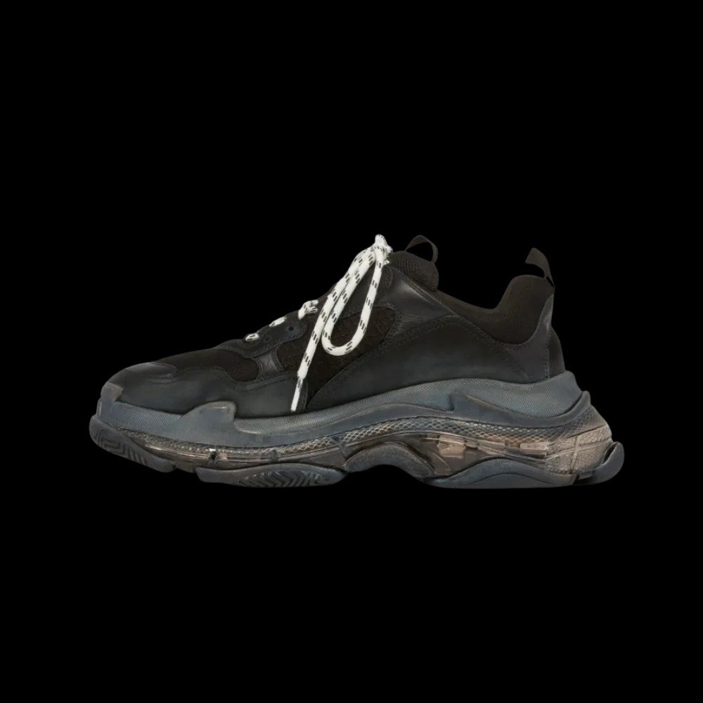 Balenciaga Triple S Clear Sole Sneaker In Black - HypeFly India View 3