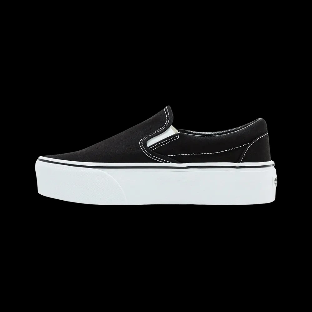 Vans Classic Slip-On Platform Shoe Black And White - HypeFly India View 2