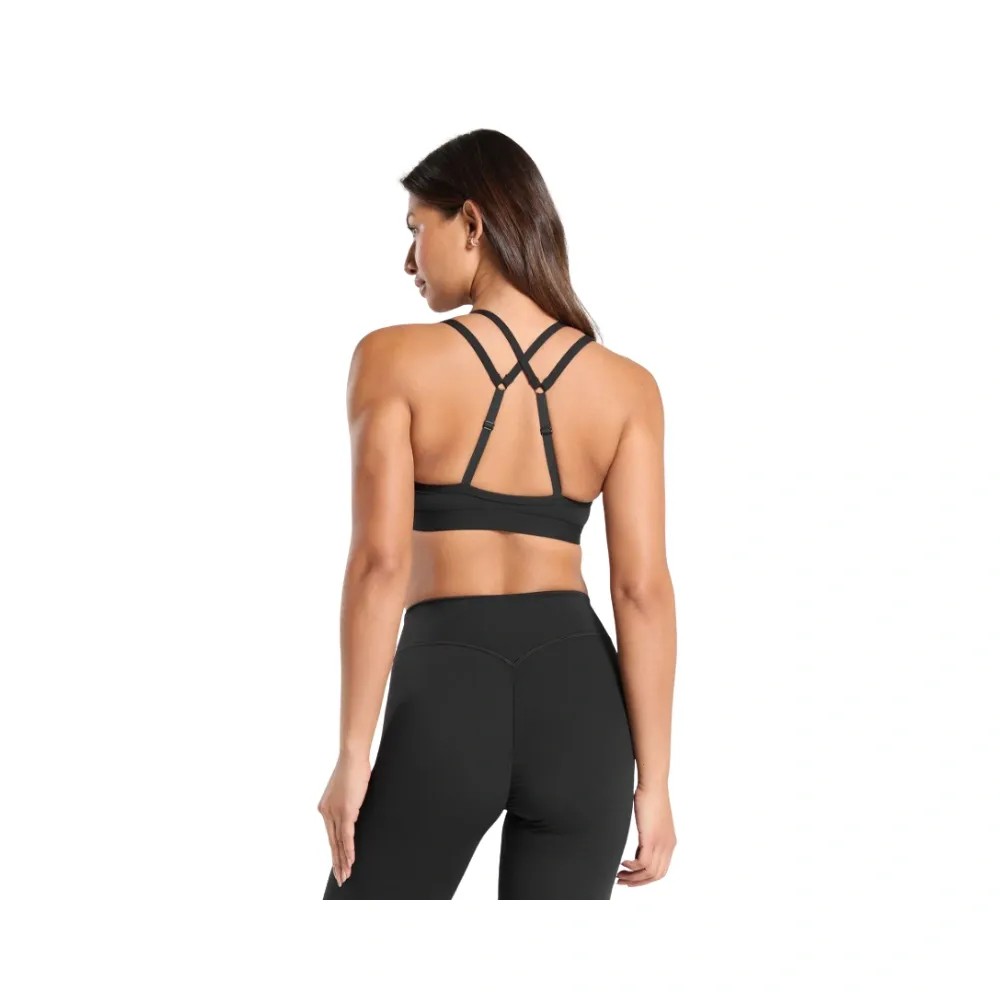 Gymshark Double Up Sports Bra - Light Support Black - HypeFly India View 2