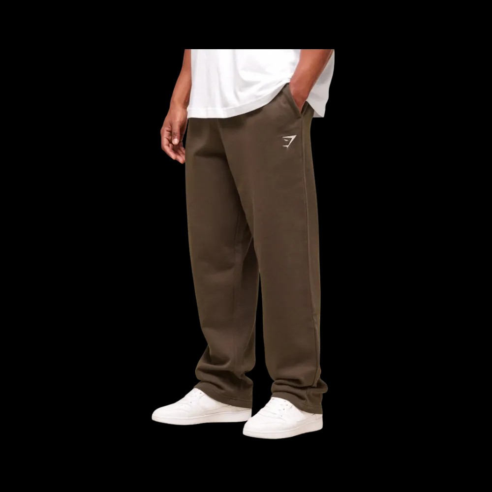 Gymshark Crest Straight Leg Joggers Archive Brown - HypeFly India View 2
