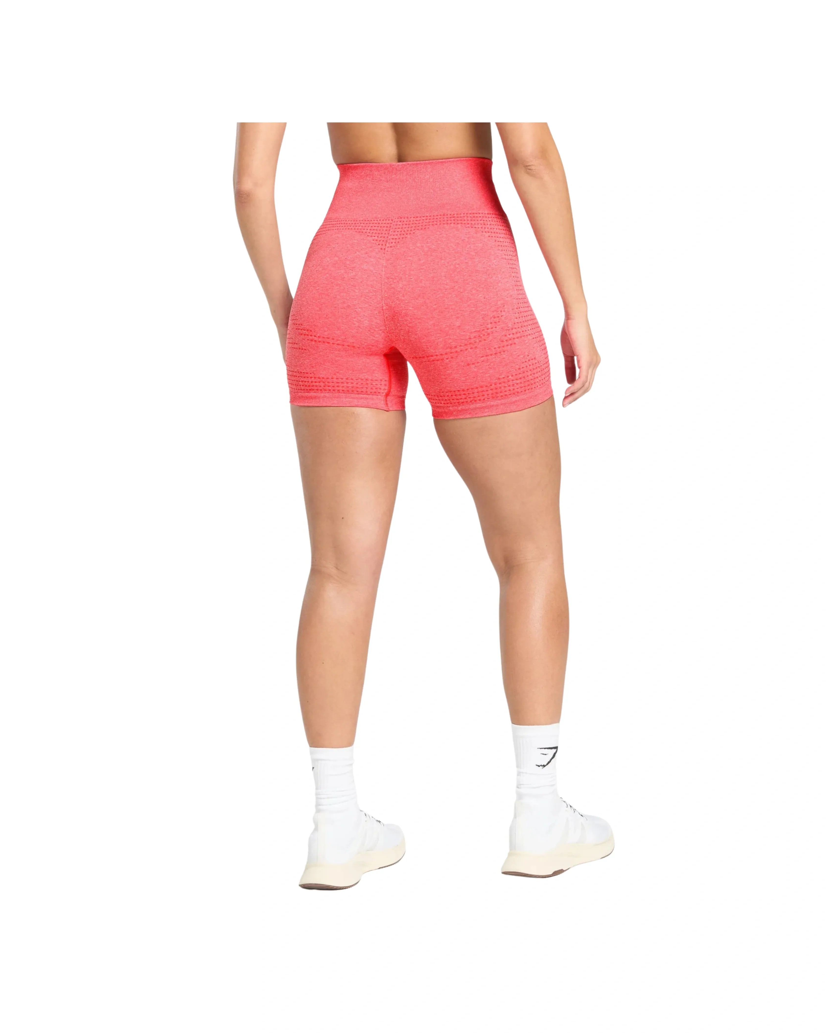 Gymshark Vital Shorts Coral Red Marl - HypeFly India View 2