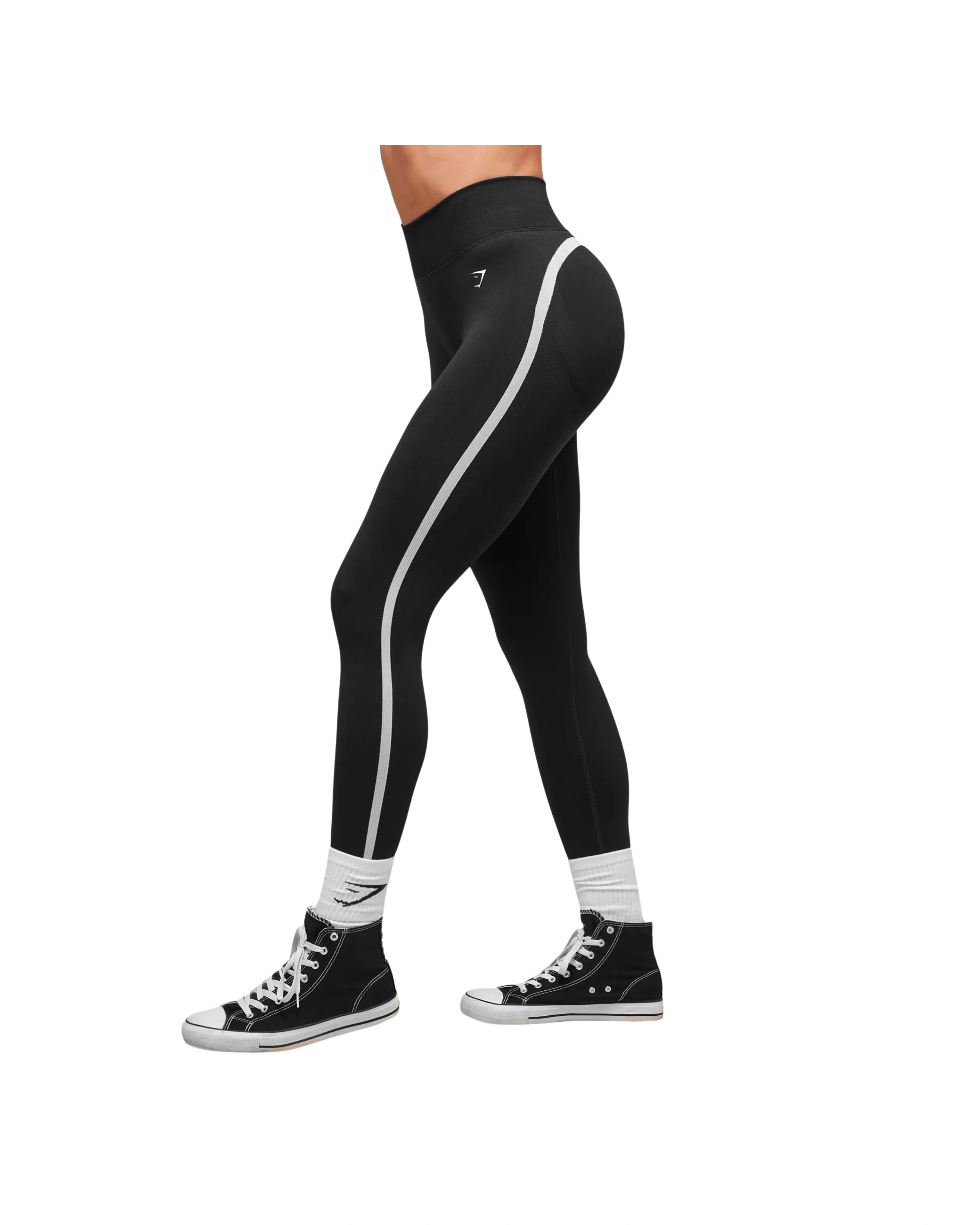 Gymshark Lift Varsity Seamless Leggings Black - HypeFly India View 2