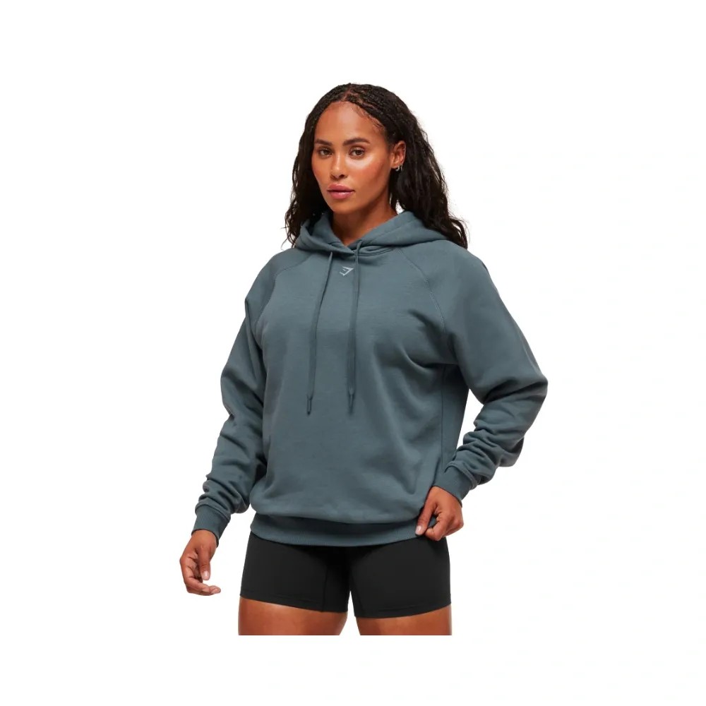 Gymshark Gritty Muscle Mommy Graphic Hoodie Titanium Blue - HypeFly India View 5