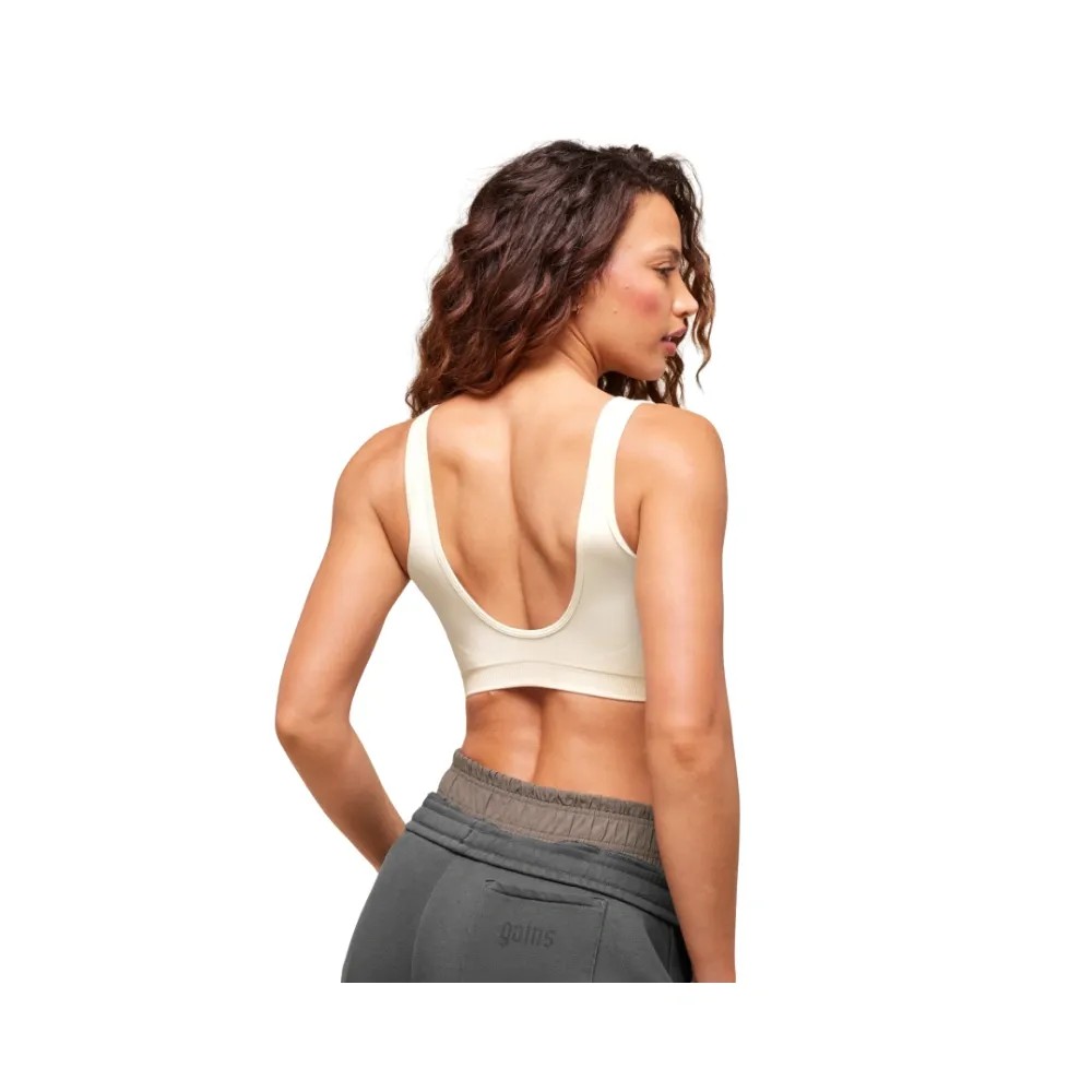 Gymshark Everyday Seamless Sports Bra - Light Support Soft White - HypeFly India View 2