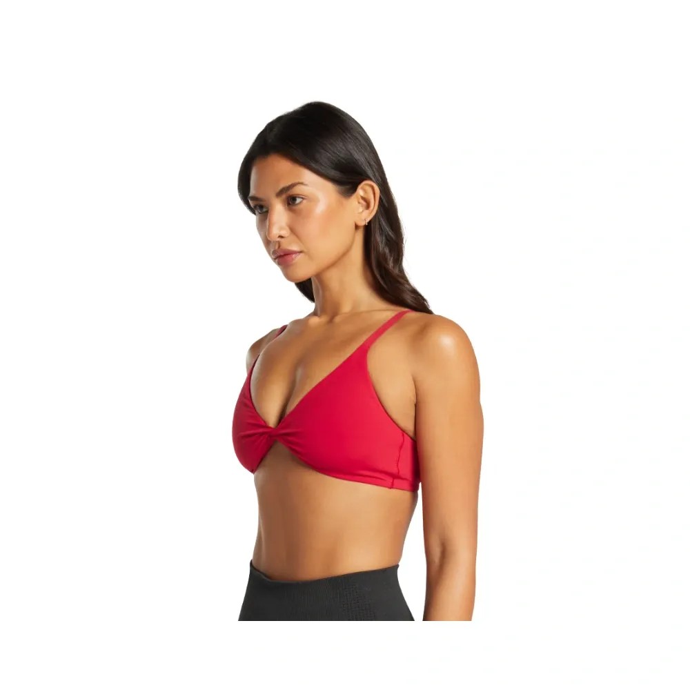 Gymshark Twist Front Bralette - Light Support Carmine Red - HypeFly India View 2