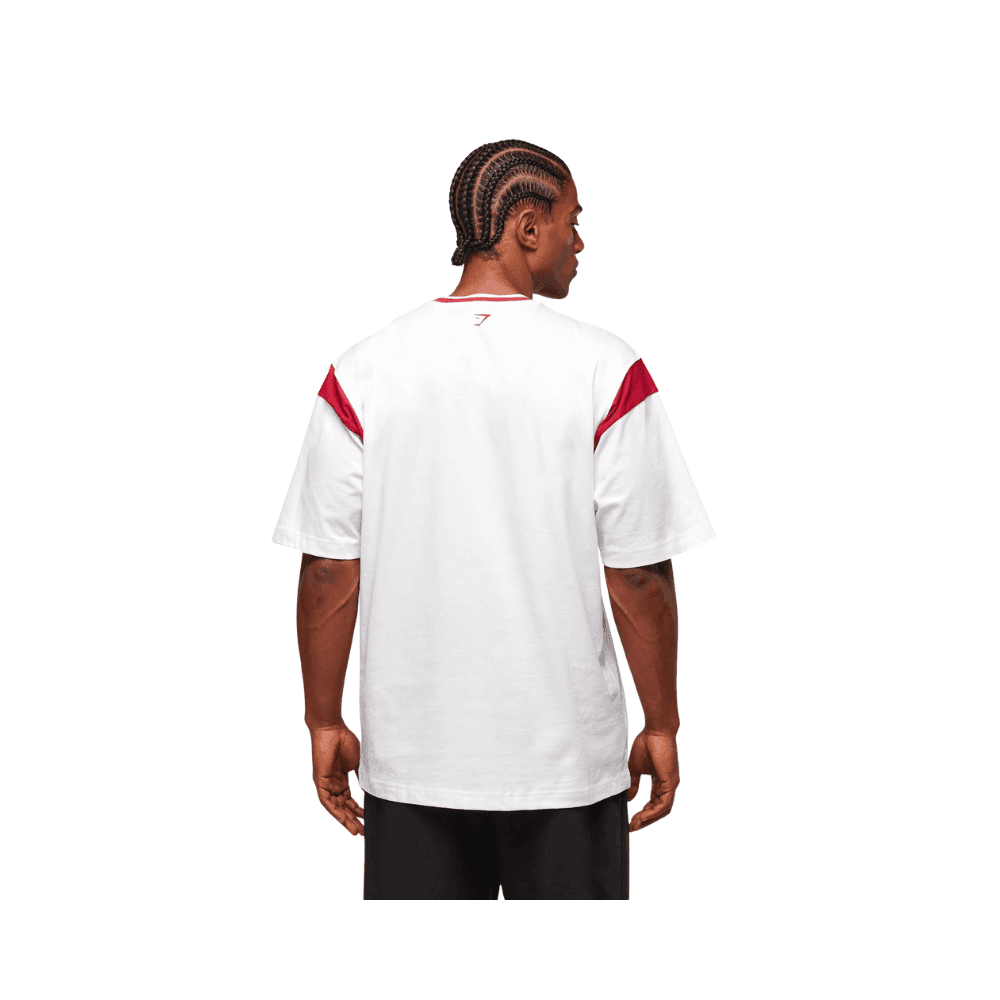 GymShark GSLC Oversized T-Shirt White/Conditioning Red - HypeFly India View 2