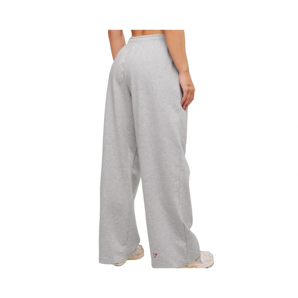 Gymshark Strength Department Wide Leg Joggers Light Grey Core Marl - HypeFly India View 2