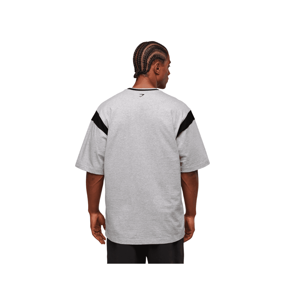 GymShark GSLC Oversized T-Shirt Light Grey Core Marl  - HypeFly India View 2