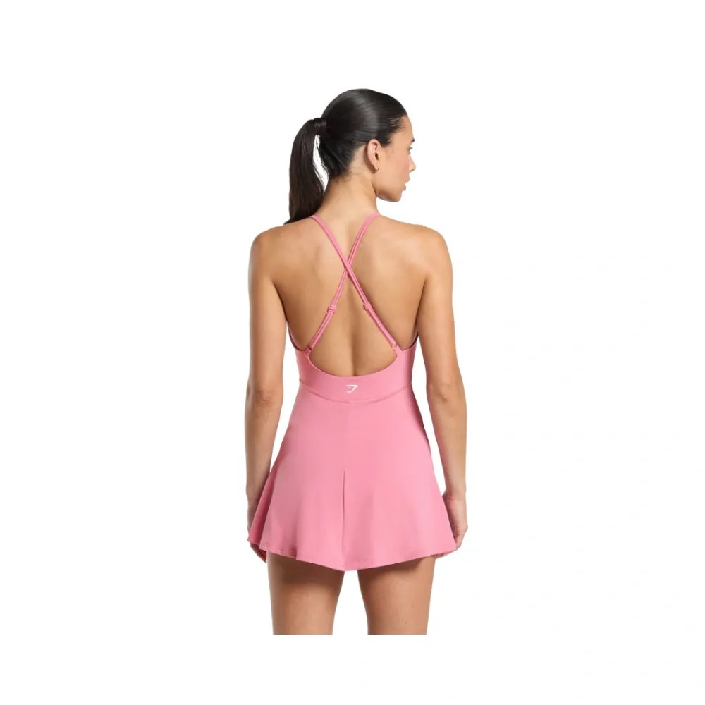 Gymshark Strappy 2-in-1 Dress Sunset Pink - HypeFly India View 2