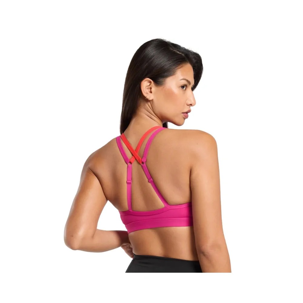 Gymshark Double Up Sports Bra - Light Support Winning Pink/Coral Red - HypeFly India View 2